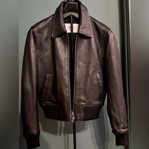 AMI PARIS Alexandre Mattiussi Lamb Leather Black Bomber Biker Moto Jacket M